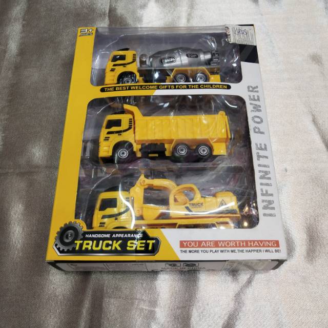 男孩益智黄色工程车套装仿真玩具车卡车套装