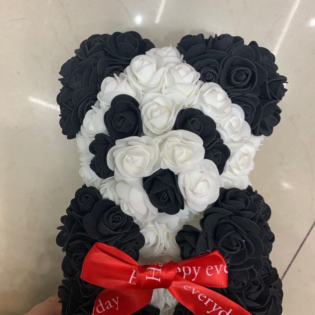 仿真时尚定制泡沫DIY玫瑰熊猫装饰品礼物产品图
