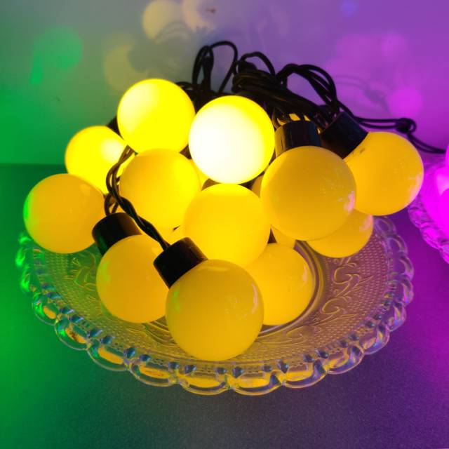 led彩灯球圆球户外装饰串灯球泡粗线黑线防水特大圆球串灯