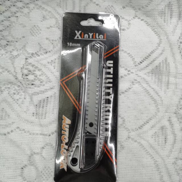 Large cutter wallpaper knife student office express stationery knife tools cutting paper 18mm blade holder 1 set thumbnail