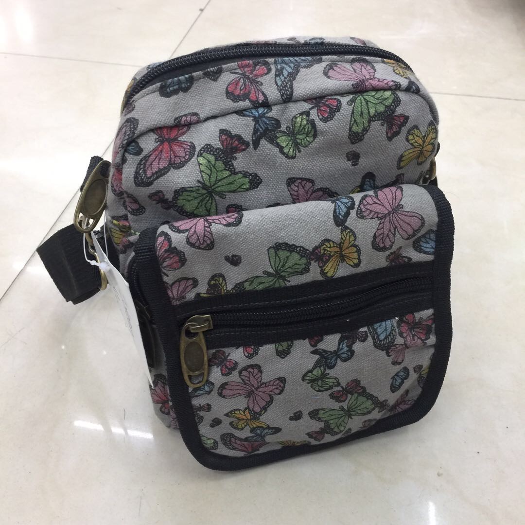 手提包女大容量单肩包帆布公文包上班复古花纹斜挎包