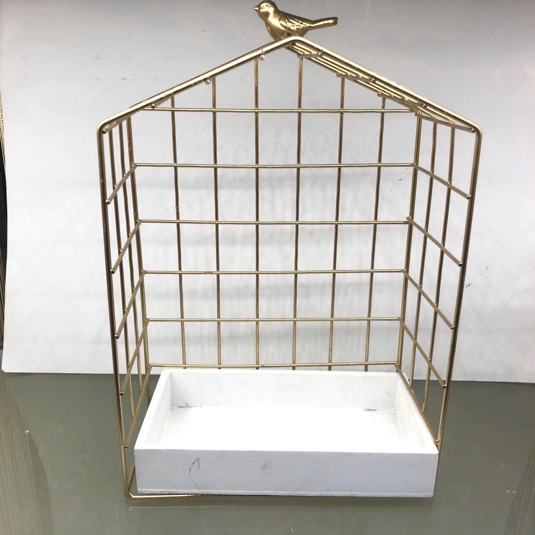 鸟笼金属摆件美式简约古典软装饰品样板间书房客厅门装饰品