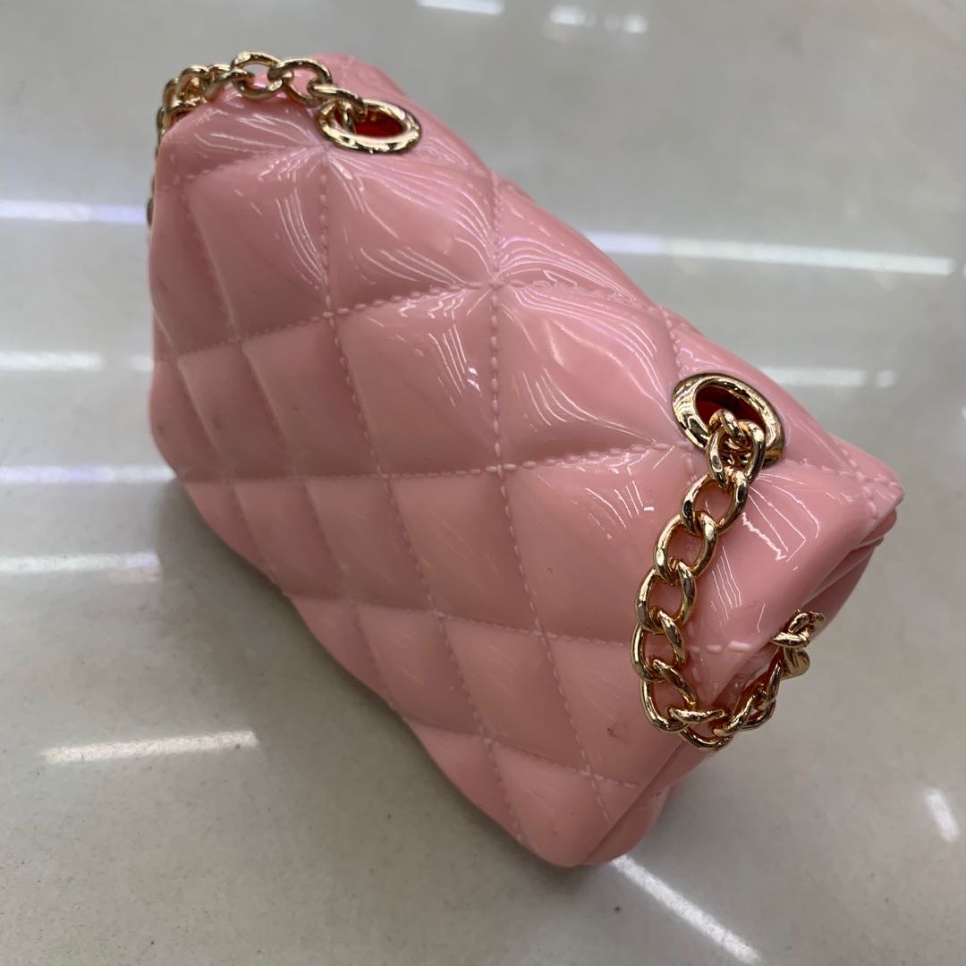 Summer Flower Cute and fashionable jelly bag chain crossbody bag in pink style details Picture