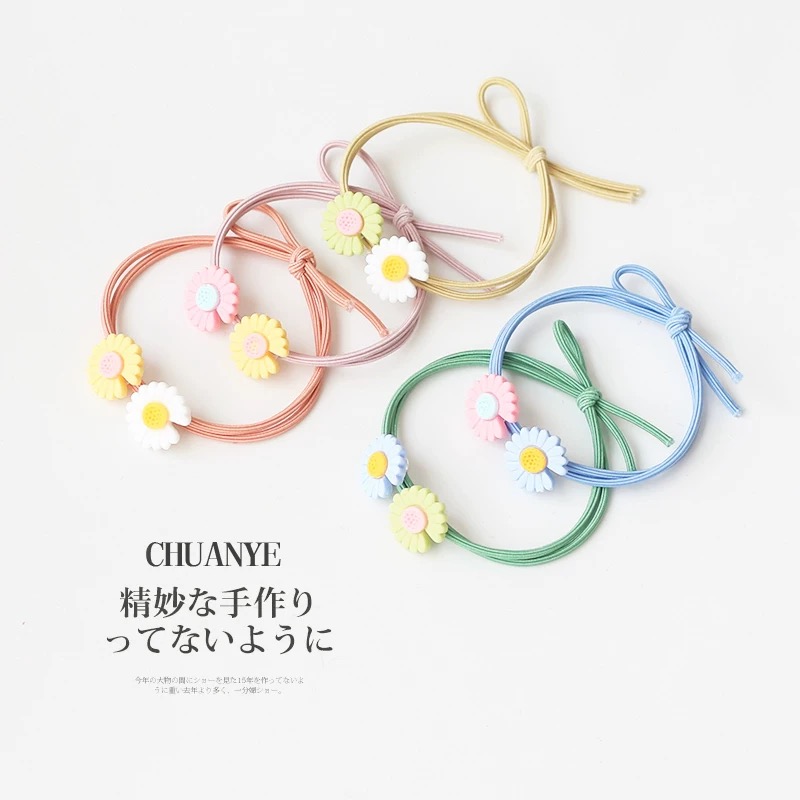 Zitong Jewelry Small Daisy Bow Hair Band Japanese Tie French Rope Net Red Hair Band Hair Band Hair Band Hair Band Cute Girl Korean Version Sweet Temperament Simple Fresh Hair Band Hair Band Cartoon Pearl Hair Band Hair Rope