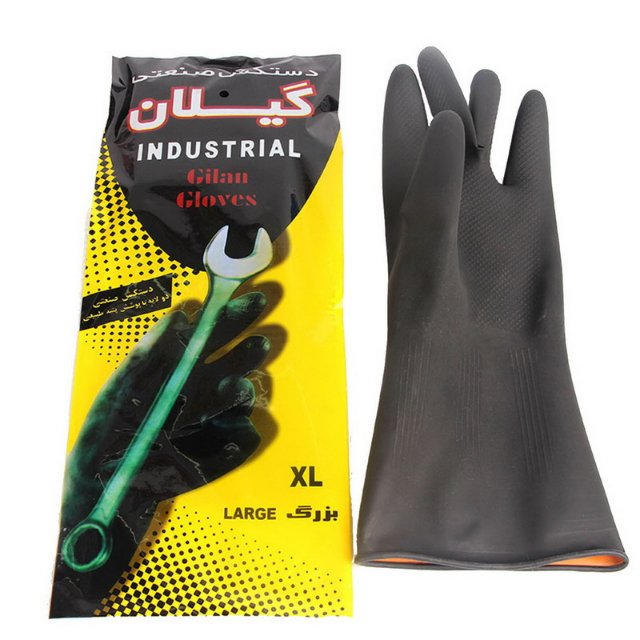 厂家直销黑色乳胶手套黑工业用耐酸碱手套机械工具黑色胶手套产品图