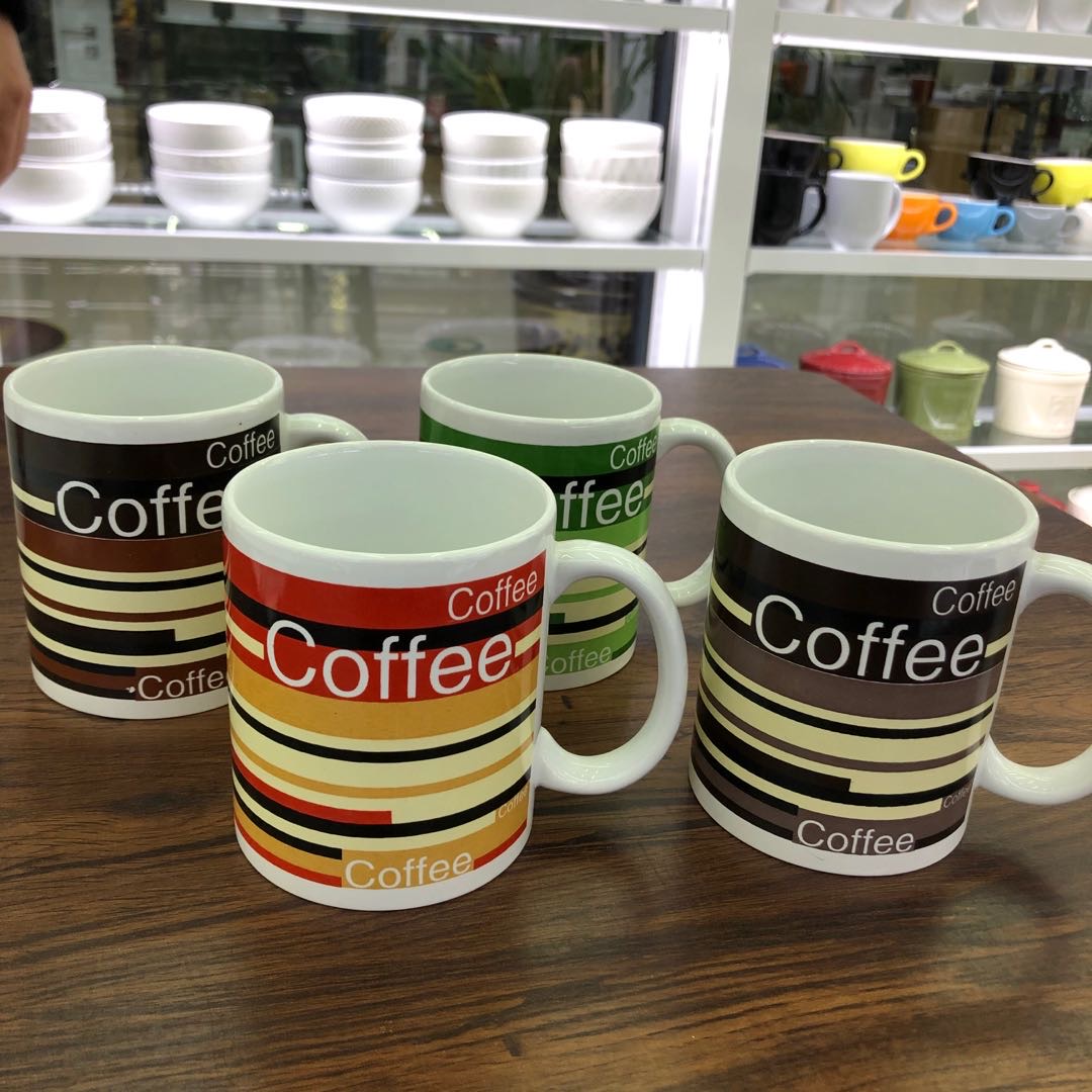 陶瓷马克杯烤花杯咖啡系列四色南美单