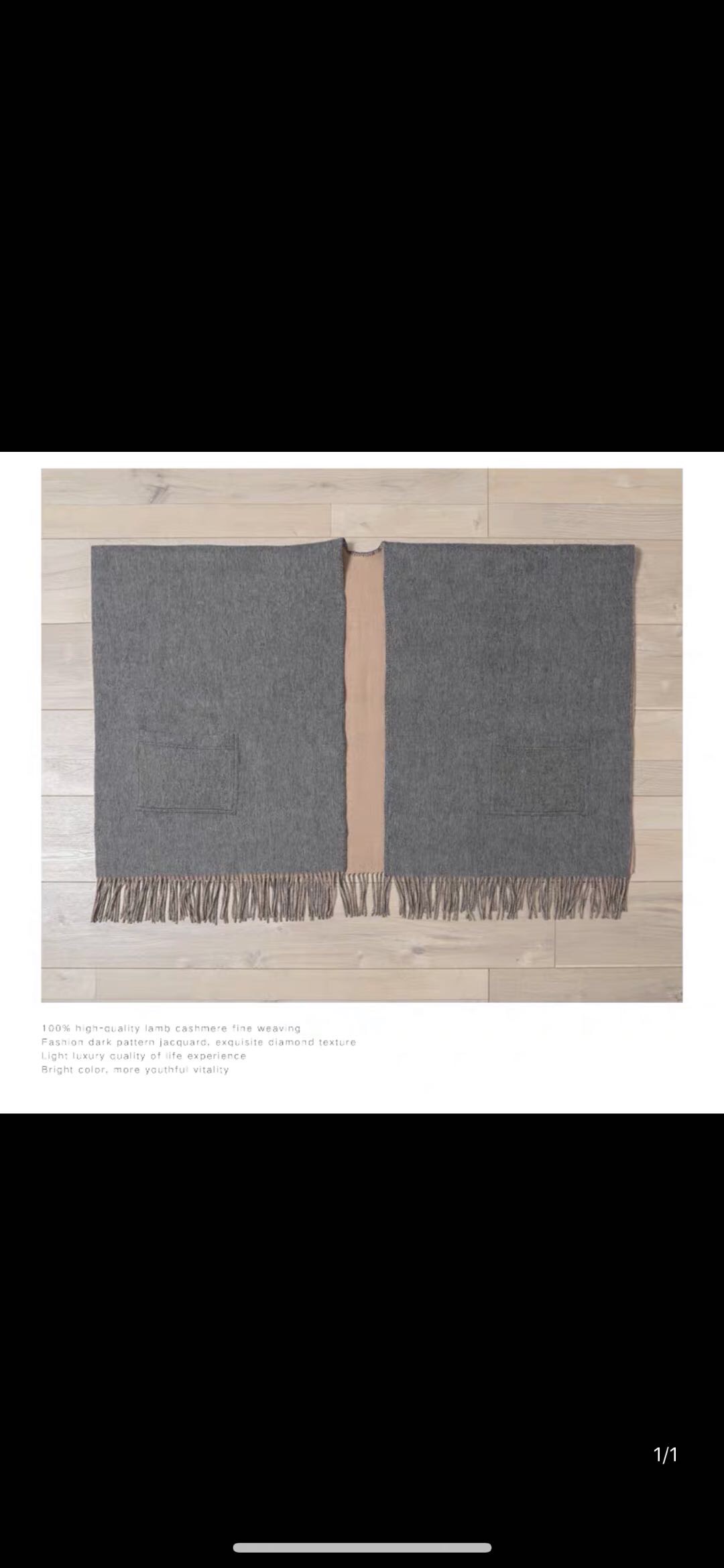 Women's Fashion Trend Casual Everything European And American Style Warm Split With Pocket Fringe Shawl Scarf Specification drawing