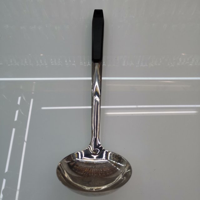 A03 Wooden Handle Soup Spoon Stainless Steel Long Handle Thickened Cooking Spatula Household Spoon Spatula Large Soup Spoon Kitchenware Kitchenware Tools