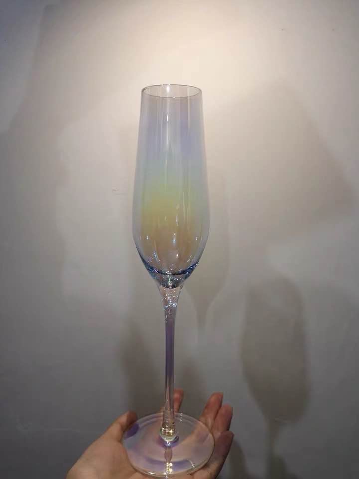 INS七夕情人节彩虹少女心小仙女水晶玻璃红酒杯香槟杯酒杯甜酒杯