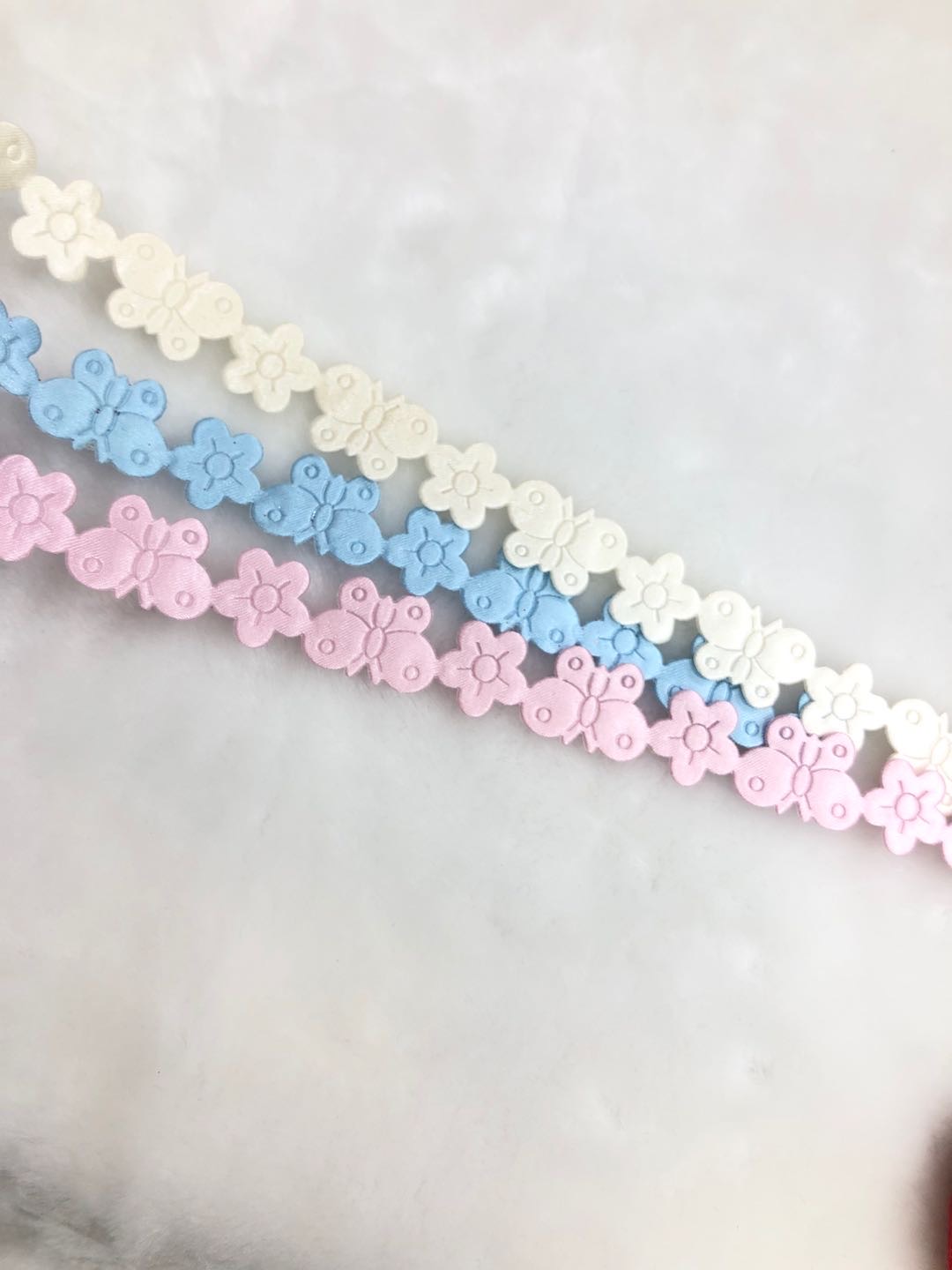 Butterfly white hollow embroidered barcode wedding dress accessories