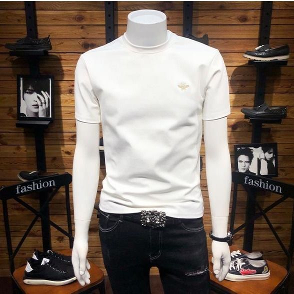 男装新款潮牌刺绣t恤男纯棉夏季男士短袖韩版宽松衣服学生透气体恤细节图