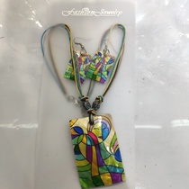 Shell necklace woman block pendant clavicle chain white fritillaria niche design jewelry