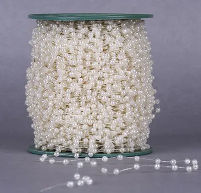 Clothing Accessories Accessories Wholesale 2.5Mm Imitation Pearl Cotton Thread Bead Chain 100 Meters Rolled Skirt Pearl Lace