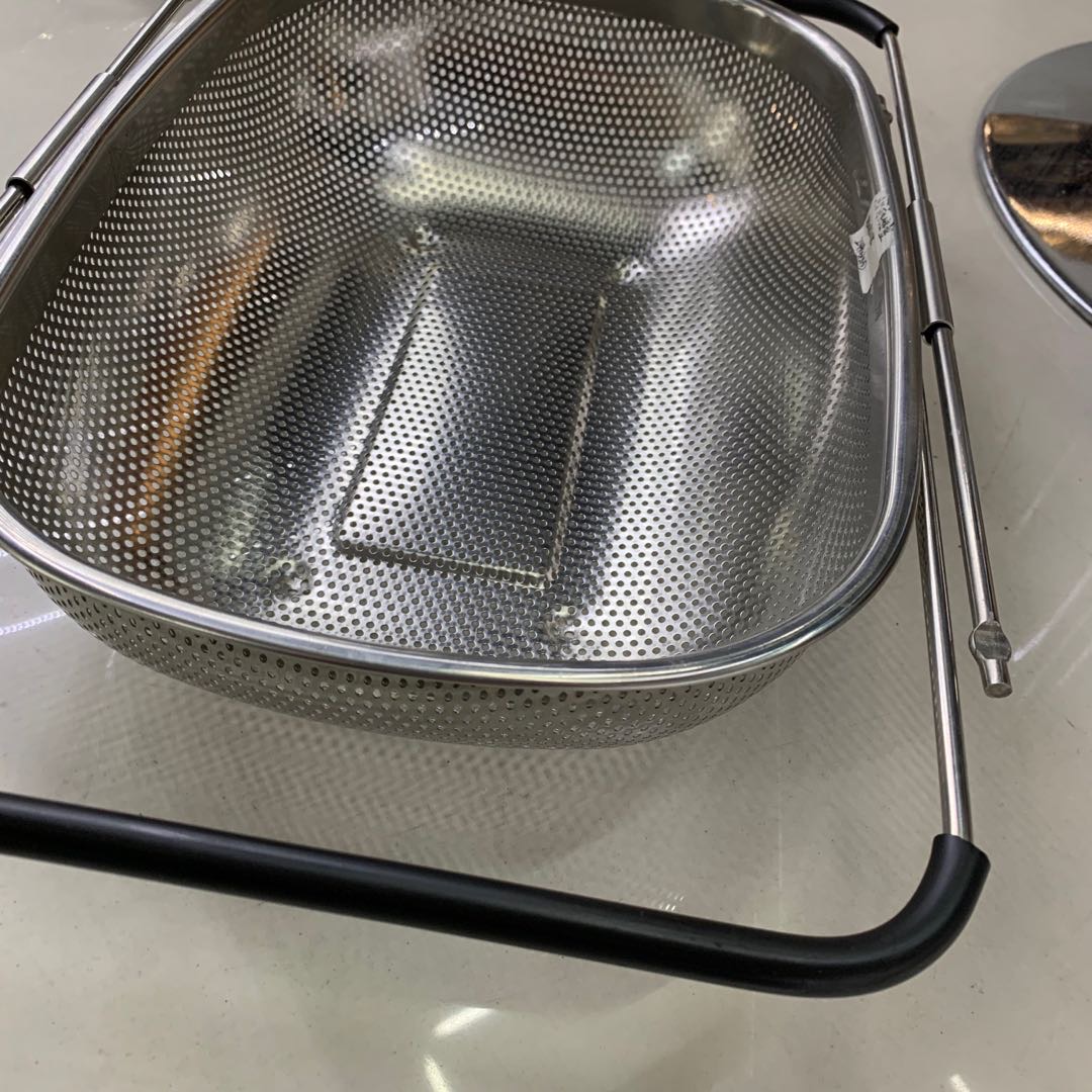 滤碗含手柄不锈钢手柄伸缩沥水篮洗菜筐碗架子产品图