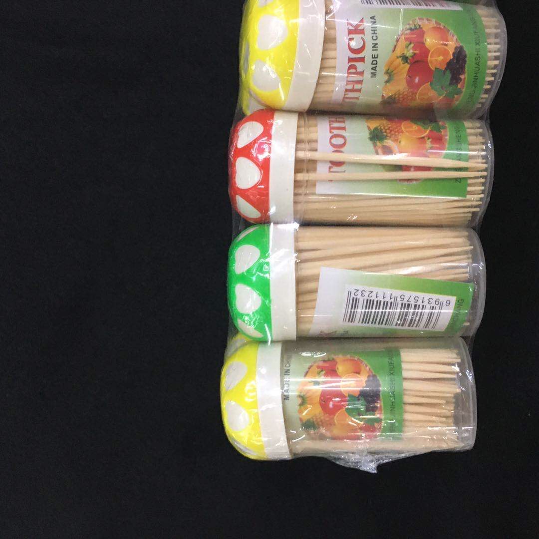 竹牙签批发家用一次性双头竹子细牙签酒店餐厅牙签盒便携透明瓶装产品图