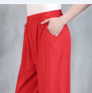 The women's loose, Korean-style high-waisted cotton and silk pants are extremely trendy details Picture