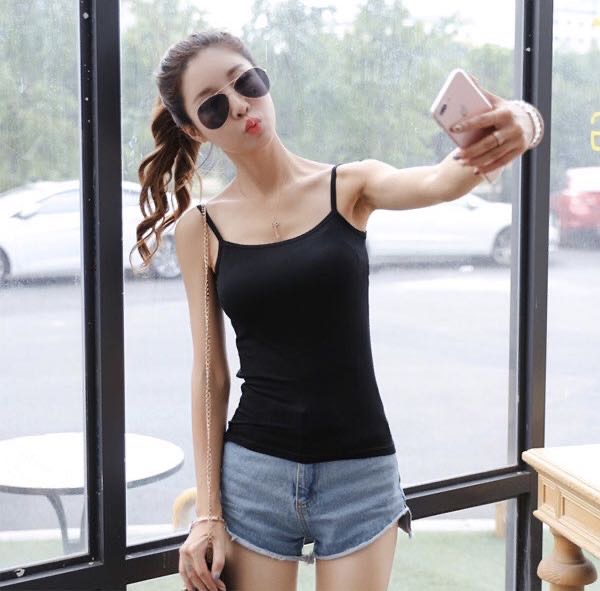 莫代尔小吊带背心女夏2019新款短款修身百搭外穿打底产品图