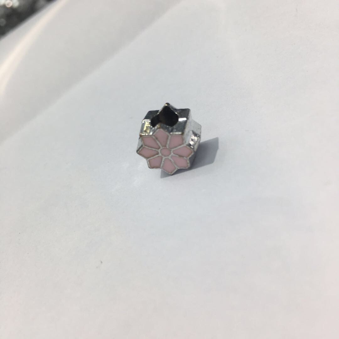 雪花大孔珠保色电镀锌合金不褪色diy珠子