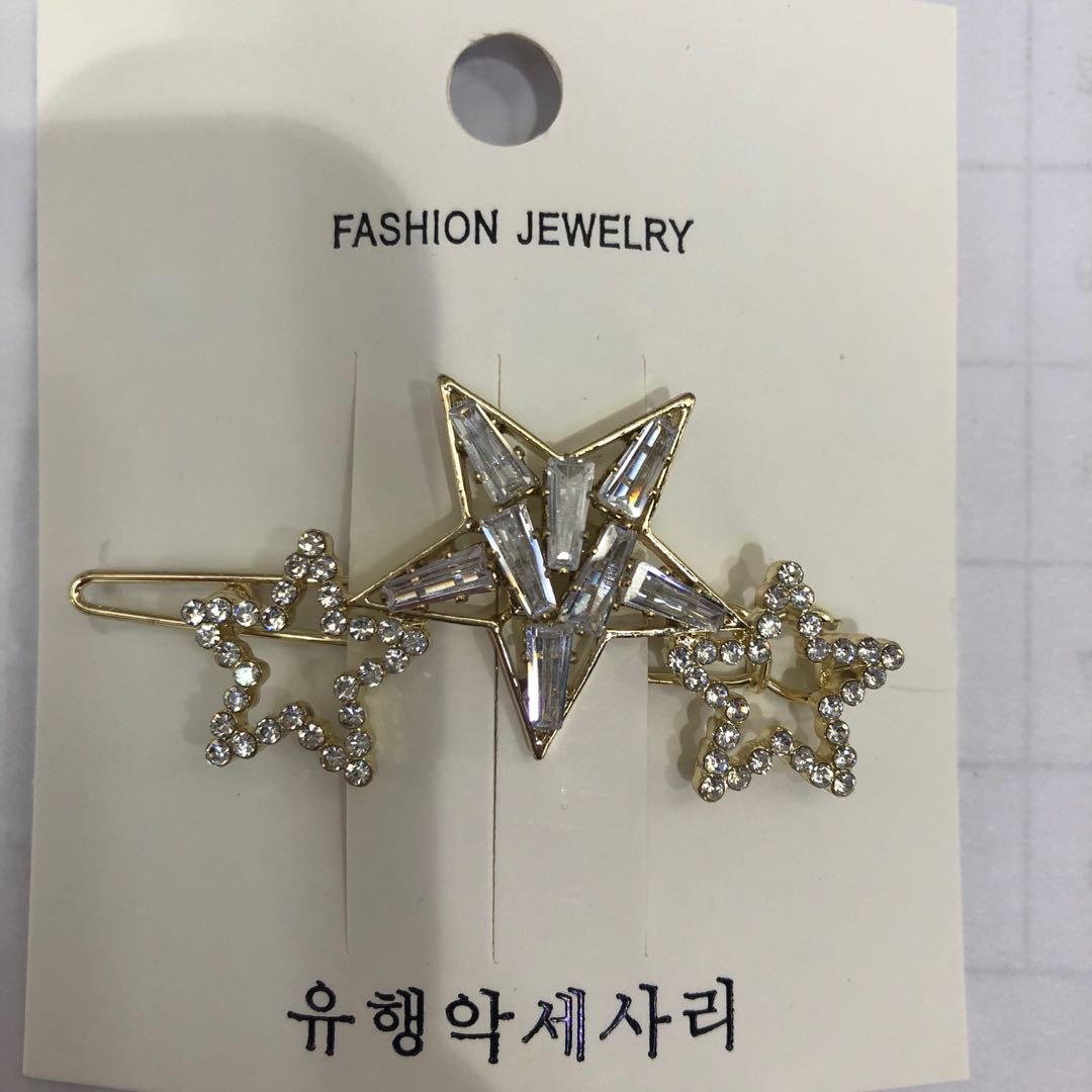 Web celebrity star with drill hollow out a character clip temperament bangs clip fashion versatile hair accessories thumbnail