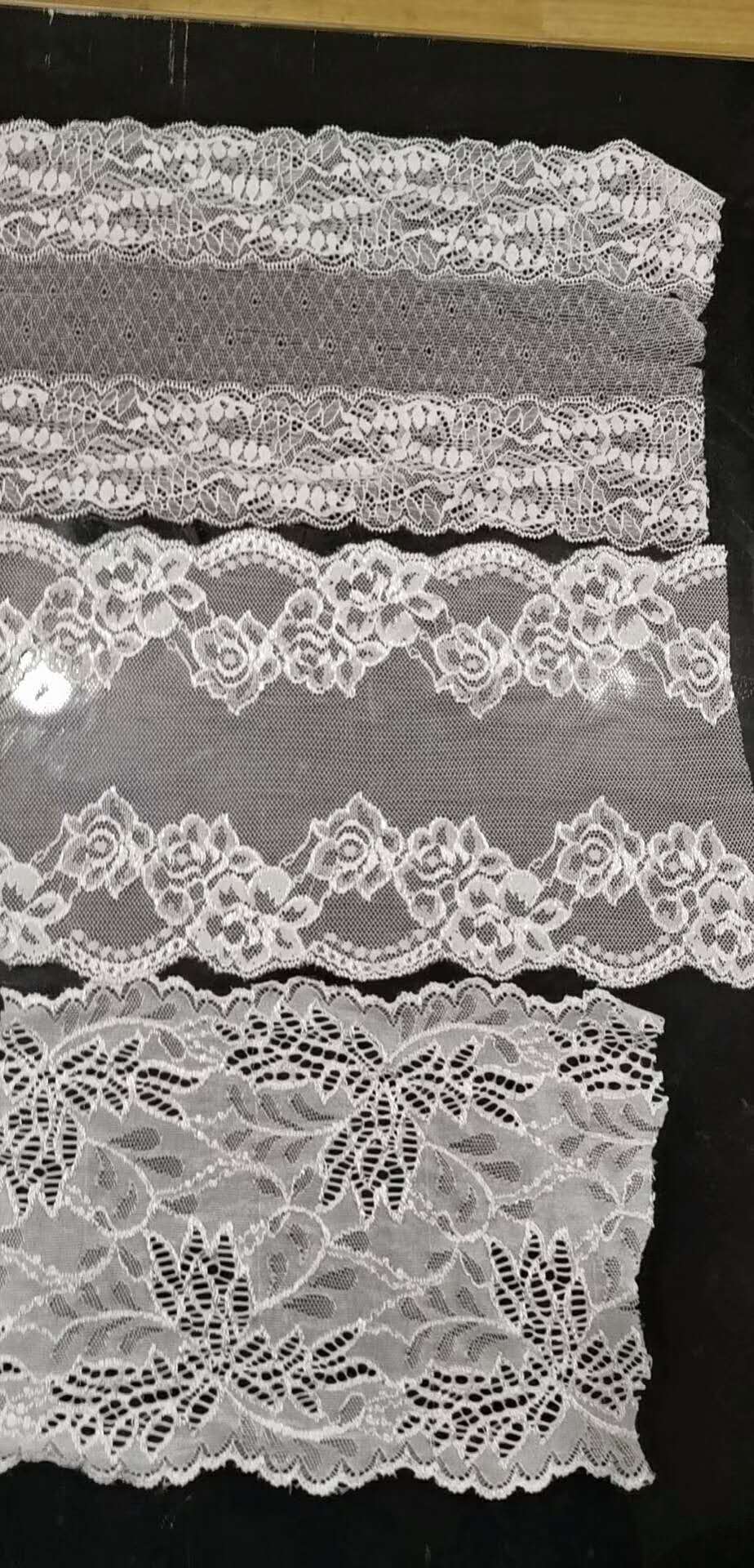 We have a wide range of lace fabrics in stock for sale, including Fujian lace fabric for clothing details Picture