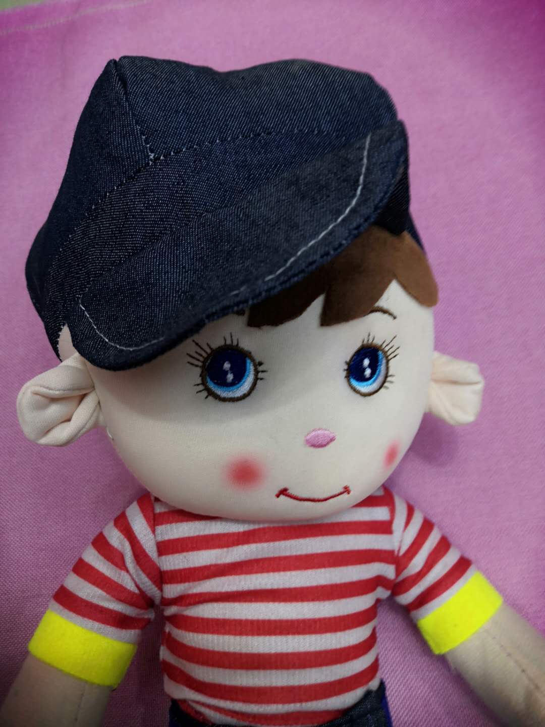 Human-shaped workhorse doll, striped wide-leg pants, children's birthday gift, doll pillow details Picture