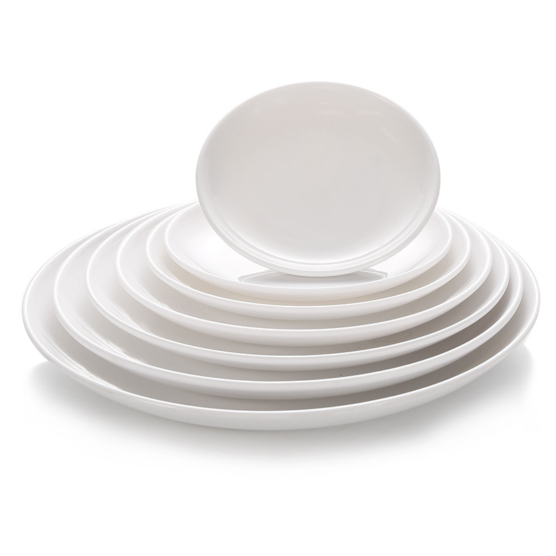 密胺餐具A5骨碟白色菜盘塑料圆形盘子餐盘仿瓷平盘自助餐盘子碟子细节图