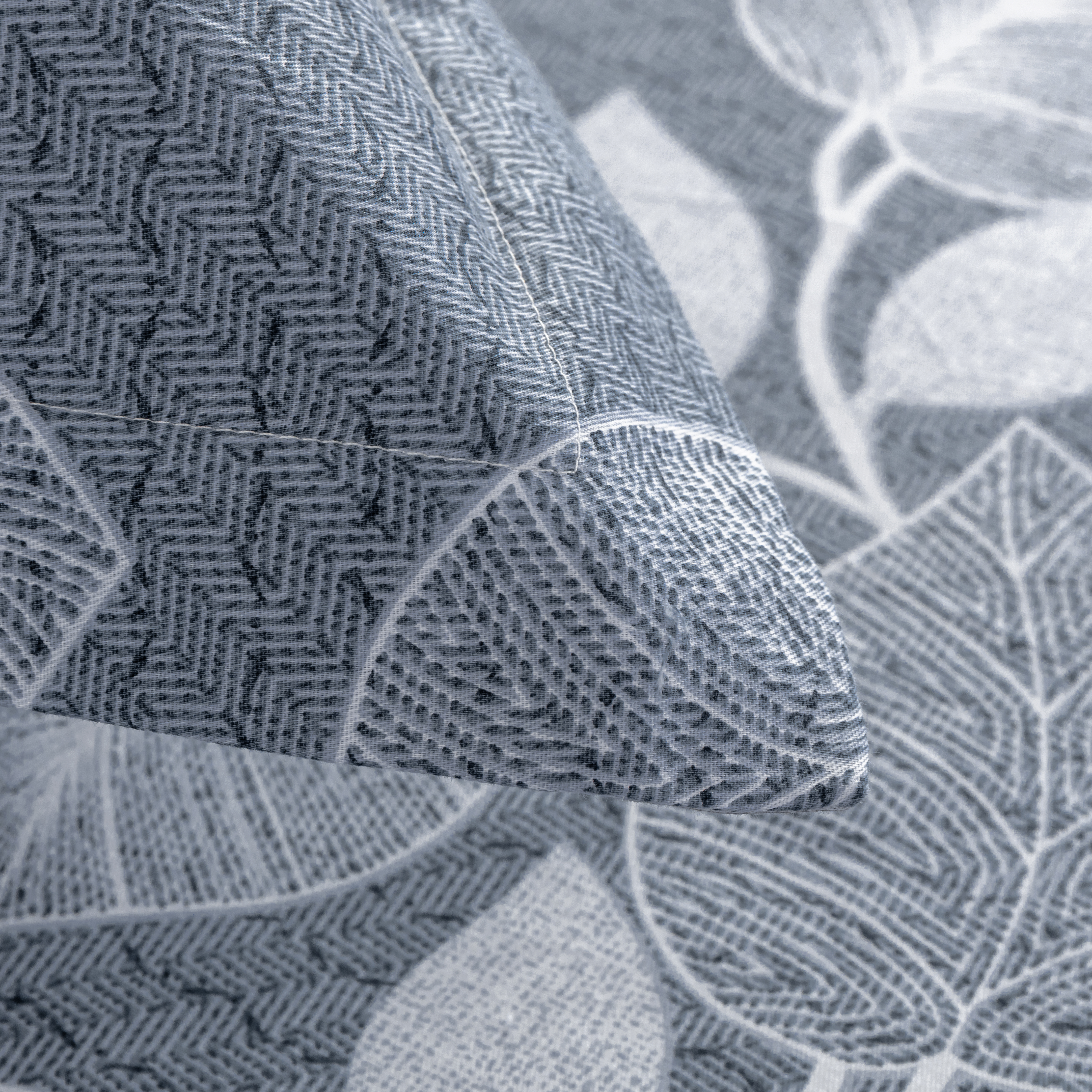 Aurora Grey Reactive Printing 32S Cotton Thickened 4-Piece Set 200*230 details Picture