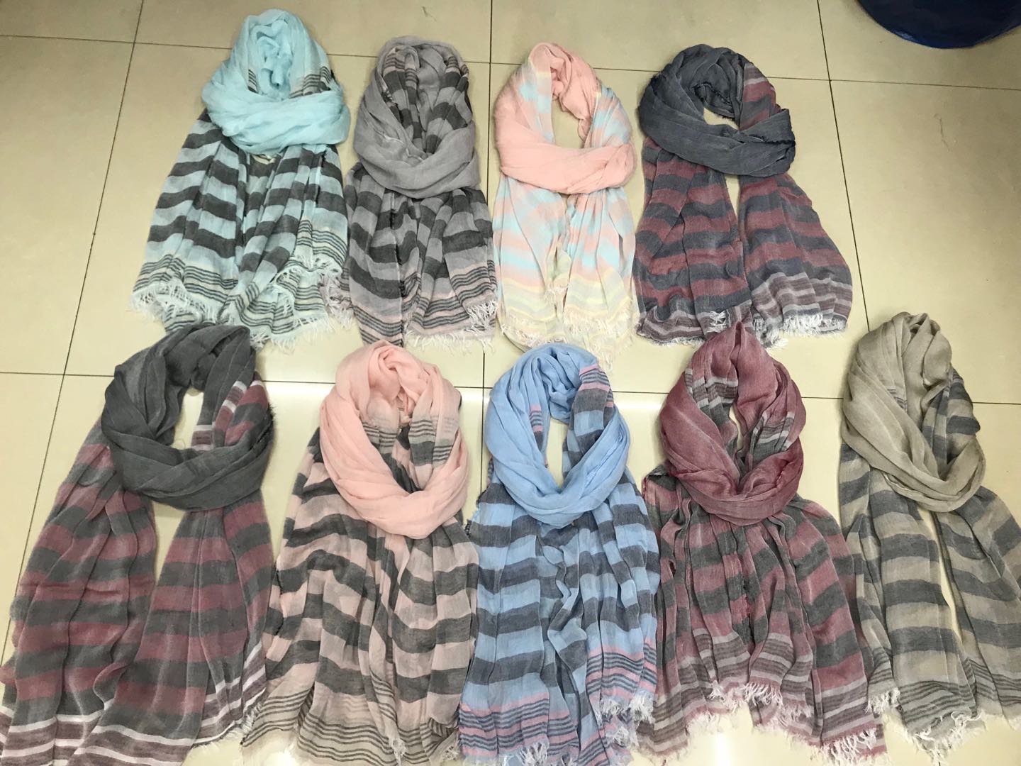 Women's Scarves Stylish And Versatile Modal Stripes details Picture