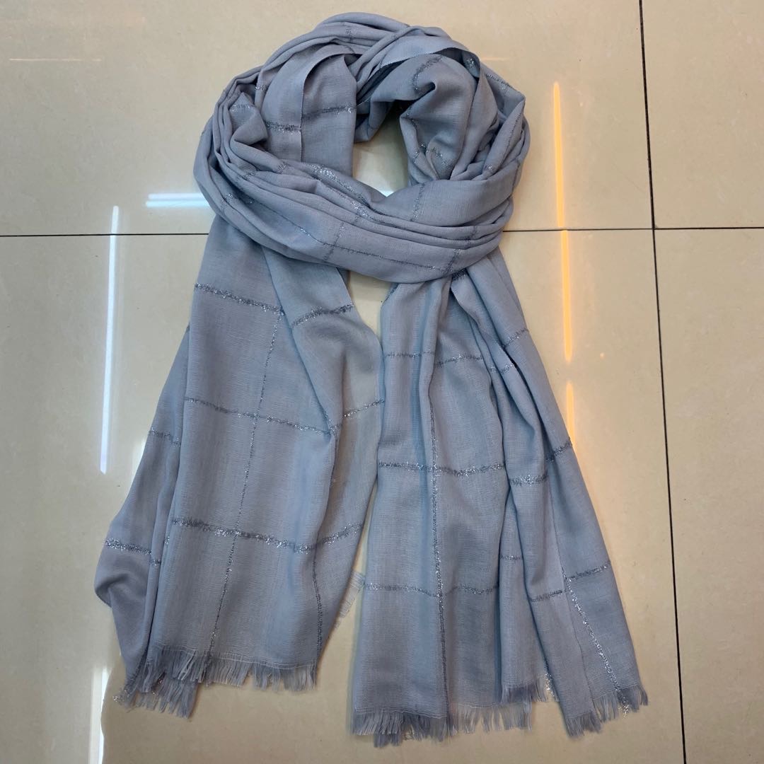 Plaid Feather Yarn Scarf Fashion Scarf Scarf Manufacturers Direct Sales