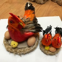 仿真鸡模型大小母鸡孵蛋玩具鸡过家家玩具超市展架装饰鸡摆件下蛋鸡