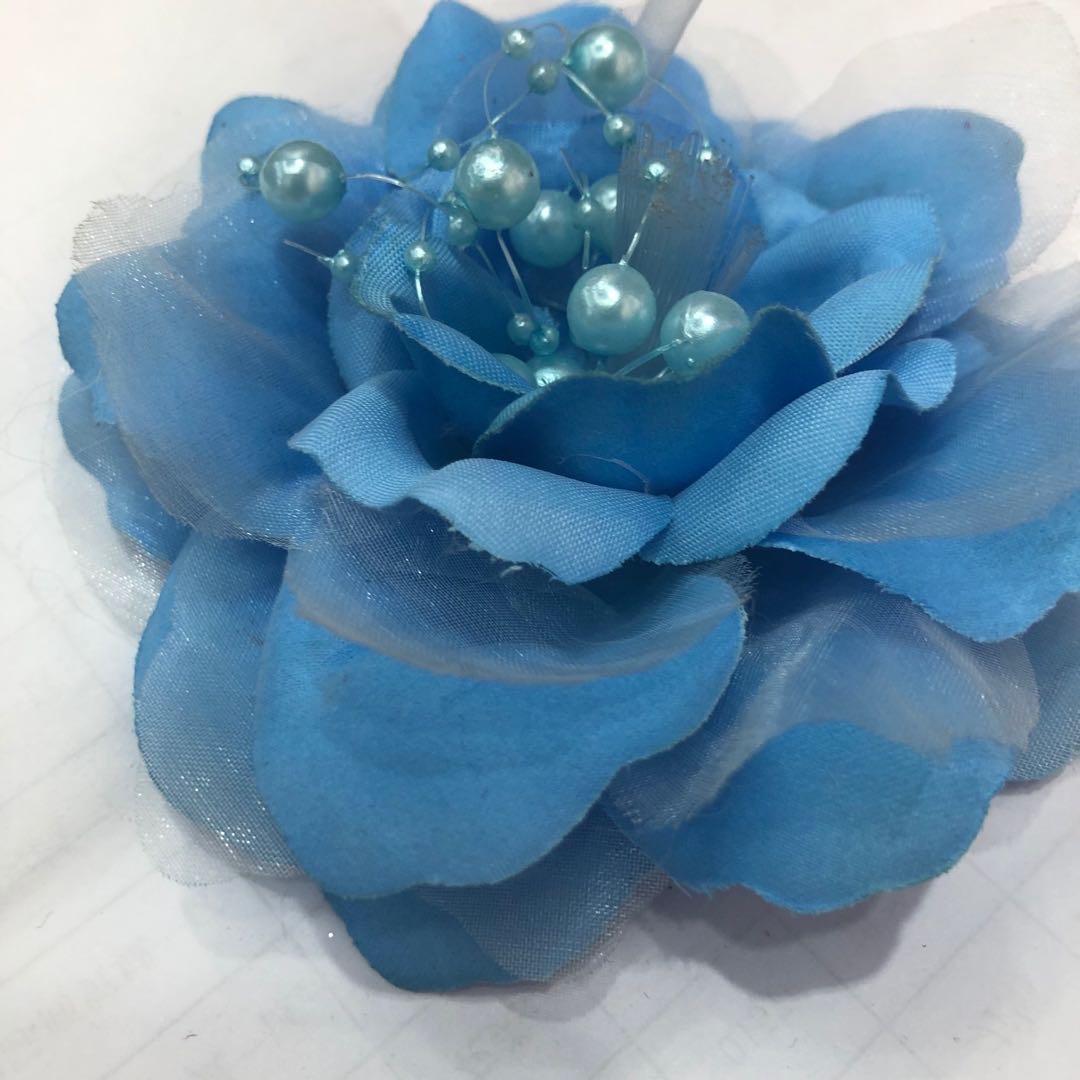 厂家直销蓝色日系手工写真宴会饰品新娘新郎胸花产品图