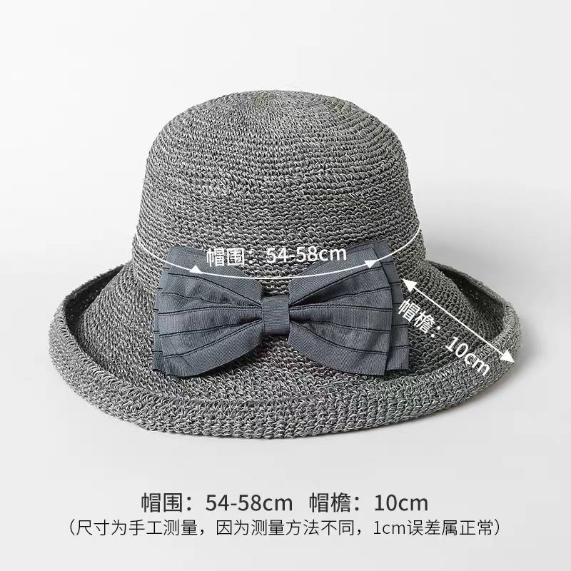 Vacation beach hat for women, summer Korean-style linen wide-brimmed straw hat, versatile sun hat Specification image