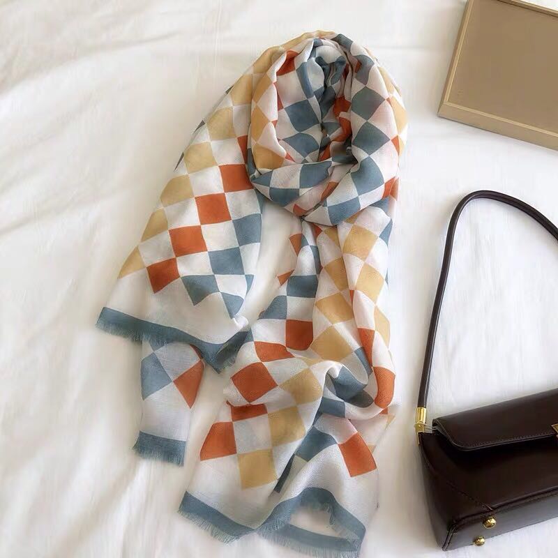 Bright Multi-Color Scarf Shawl Spring And Summer Seaside Vacation