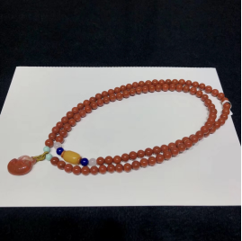 A pure natural premium Nan Hong Buddhist prayer bead bracelet with 108 pieces and a multi-treasure circular bracelet Specification image