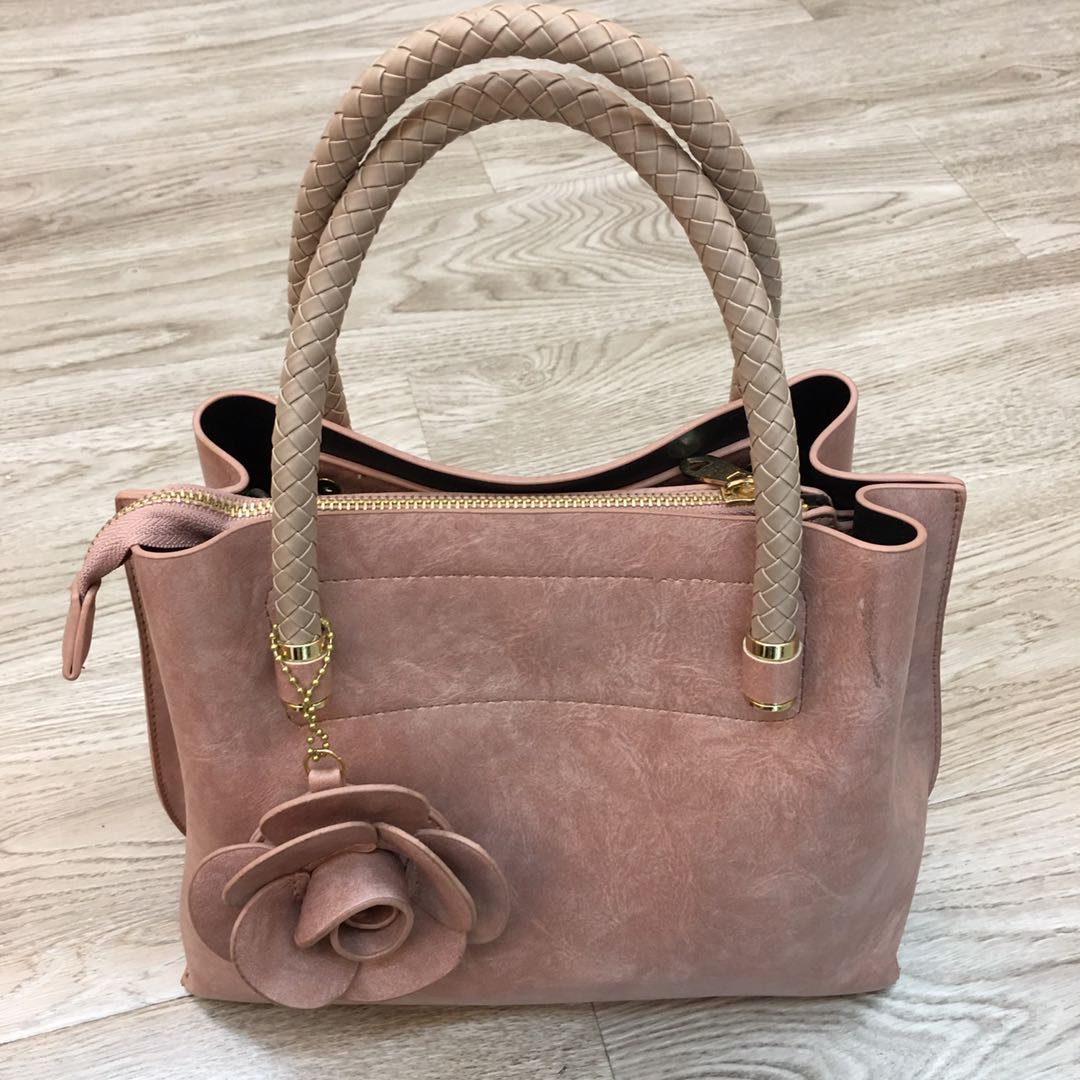 New large capacity lady's bag pure color simple easy fashion flower bag big red wedding bridesmaid handbag thumbnail