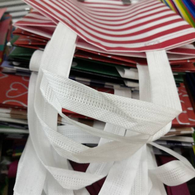 购物袋平口袋无纺布包装袋厂家直销现货批发条纹款细节图