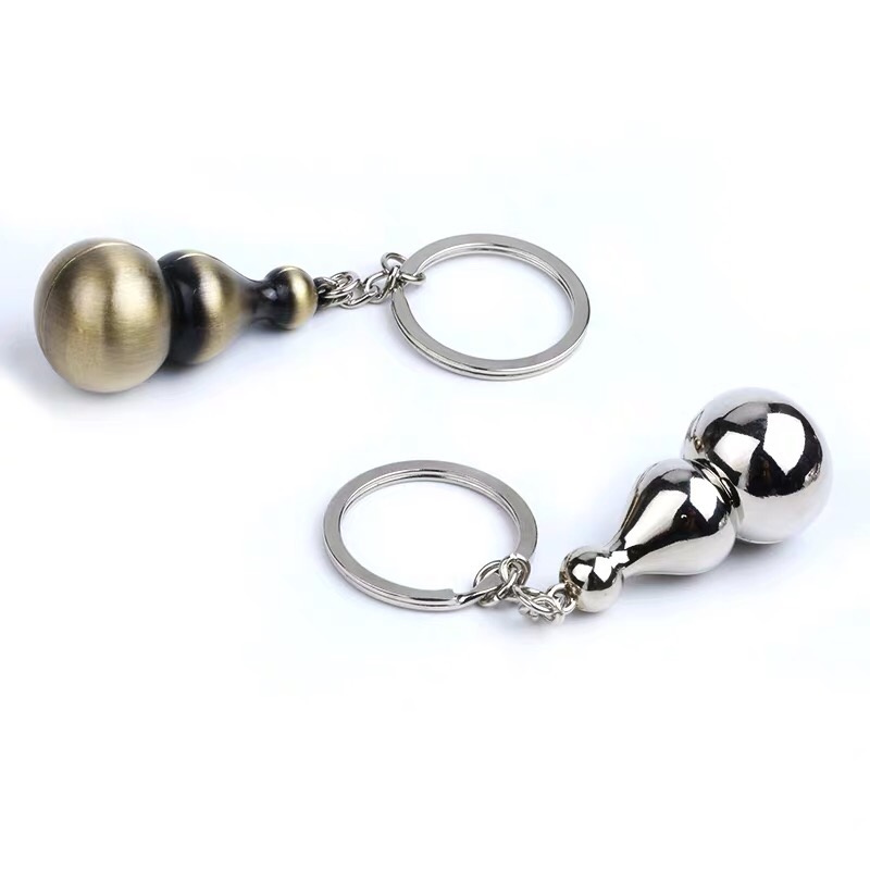 Metal simulation gourd key chain car pendant Feng Shui Fu Lu Peace hanging ornaments men's creative gifts thumbnail