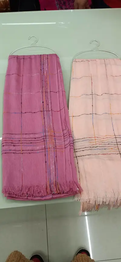 Cotton Scarf For Women With Edging Check 120*90
