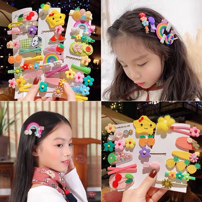 Fresh and clean children's hair clips, seaside hair clips, women's hair clips, leather bands, hair bands, hair clips Specification image