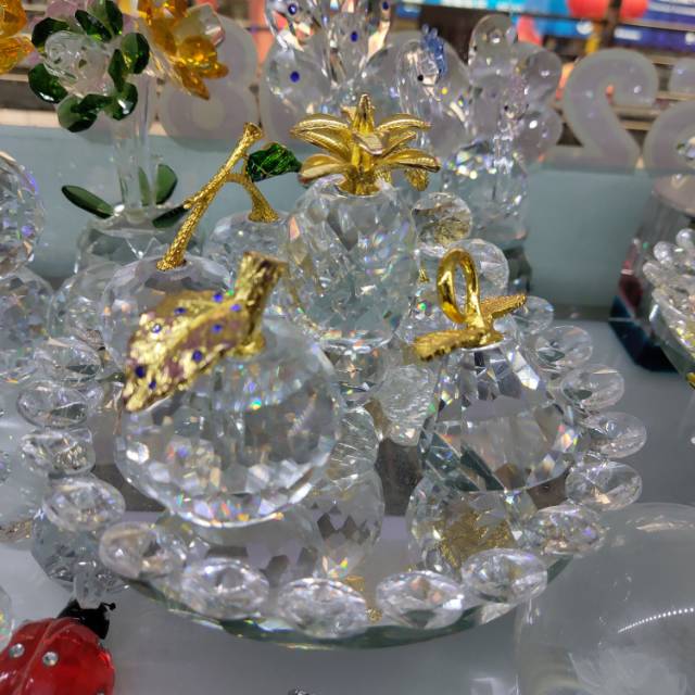 水果拼盘，玻璃水晶工艺品摆台