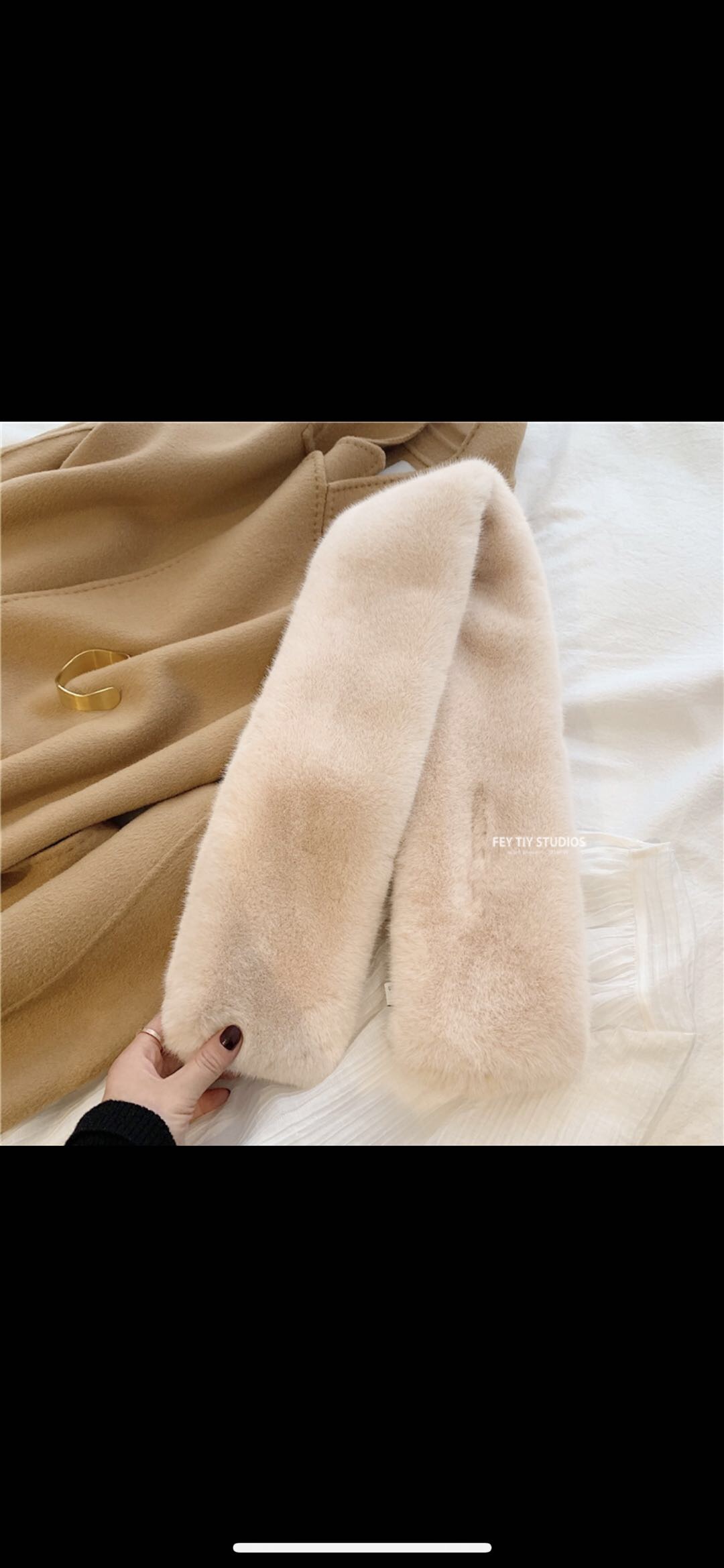 Women's Fashion Trend Casual Autumn And Winter Must-Have Super Soft Warm Imitation Fur Scarf Specification drawing
