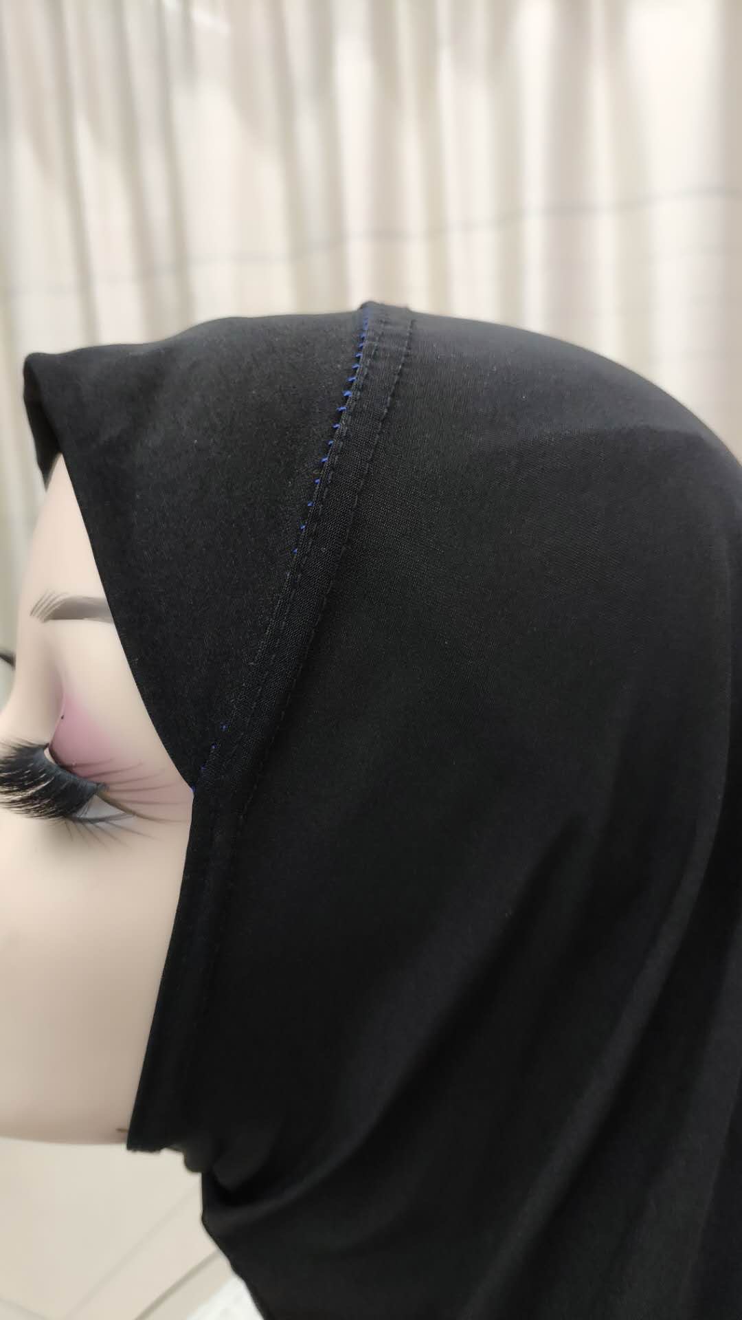 Women's Arab Muslim Veil New Summer Thin Chiffon Milk Silk Pure Color Glossy Head Cover details Picture