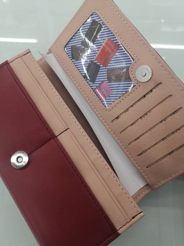 Moda simple estilo largo exterior clip para mujer snap billetera Specification image