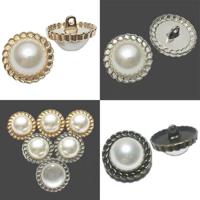 Close-up of detail-pearl decoration combined with metal