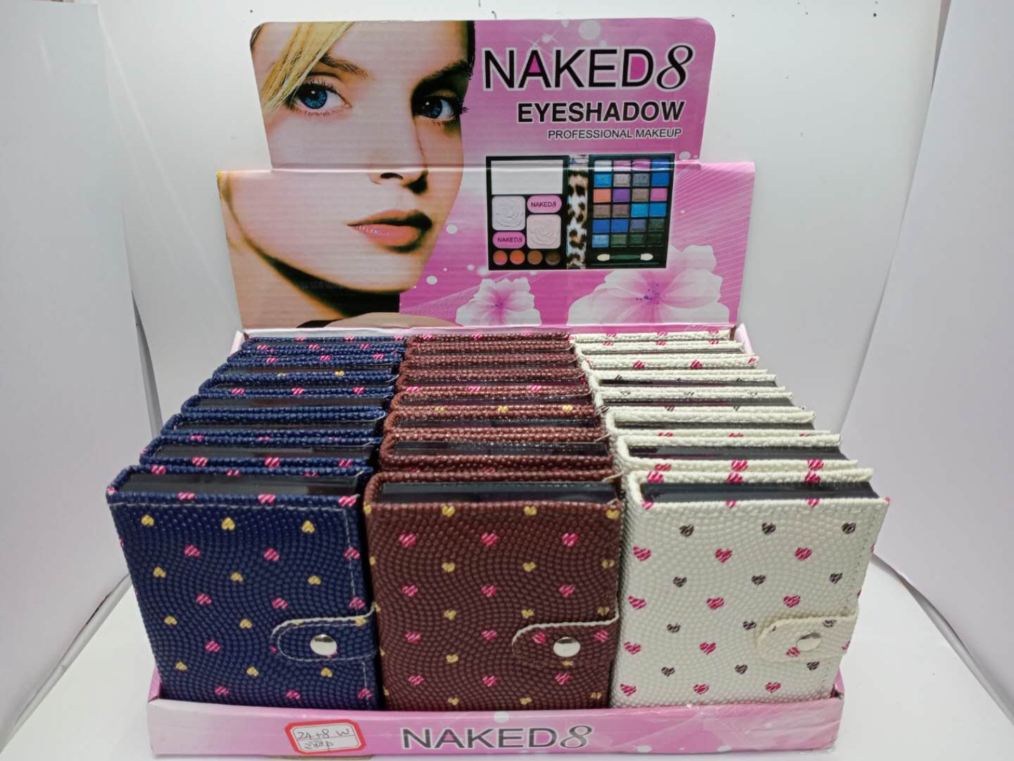 24+ 8-color eyeshadow powder compact lip gloss set is waterproof, sweat-proof and non-smudging Specification image