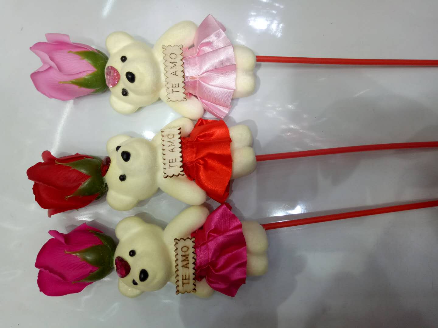 单枝礼品熊 香皂花 情人节 母亲节等礼品花