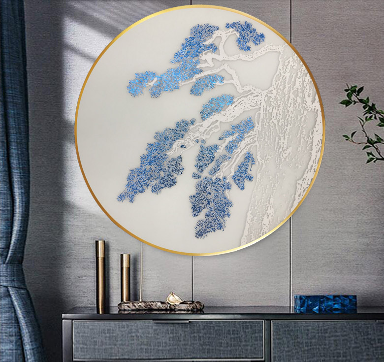 New Chinese silk fabric painting living room porch thumbnail