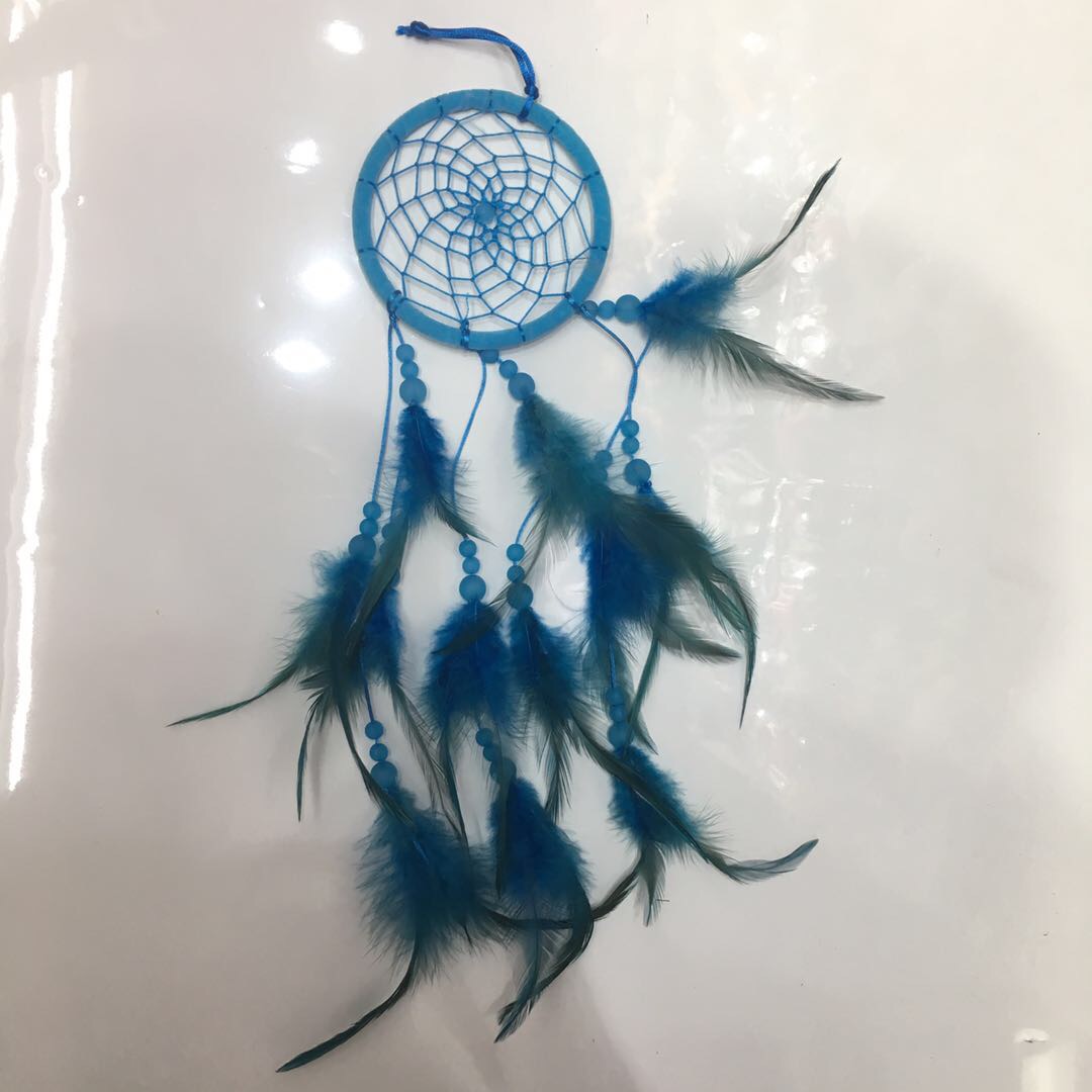 创意蓝色少女心装饰物印第安风捕梦网挂饰手工编织