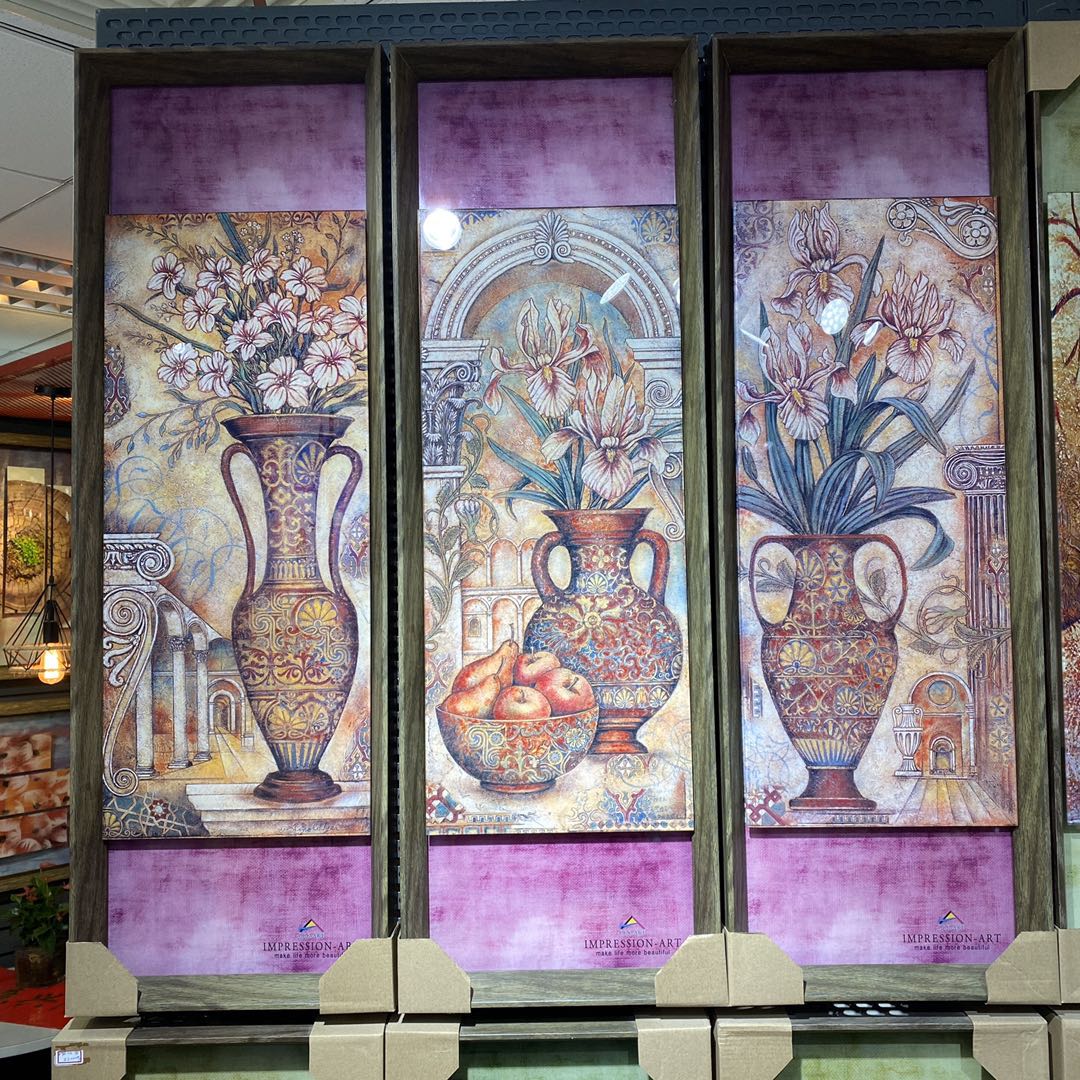 Full width home decoration 30X90cm triple decorative painting thumbnail