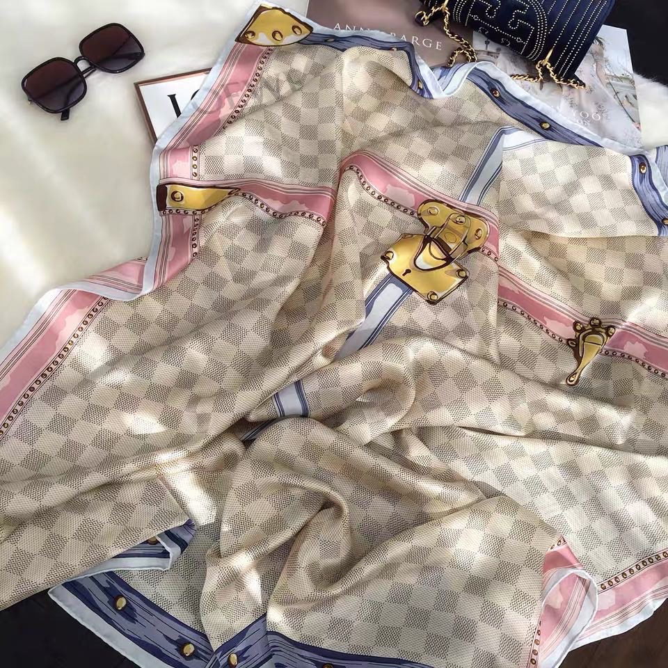 Retro Style Palace Style Lady Fashion Ladies Silk Scarf Specification drawing